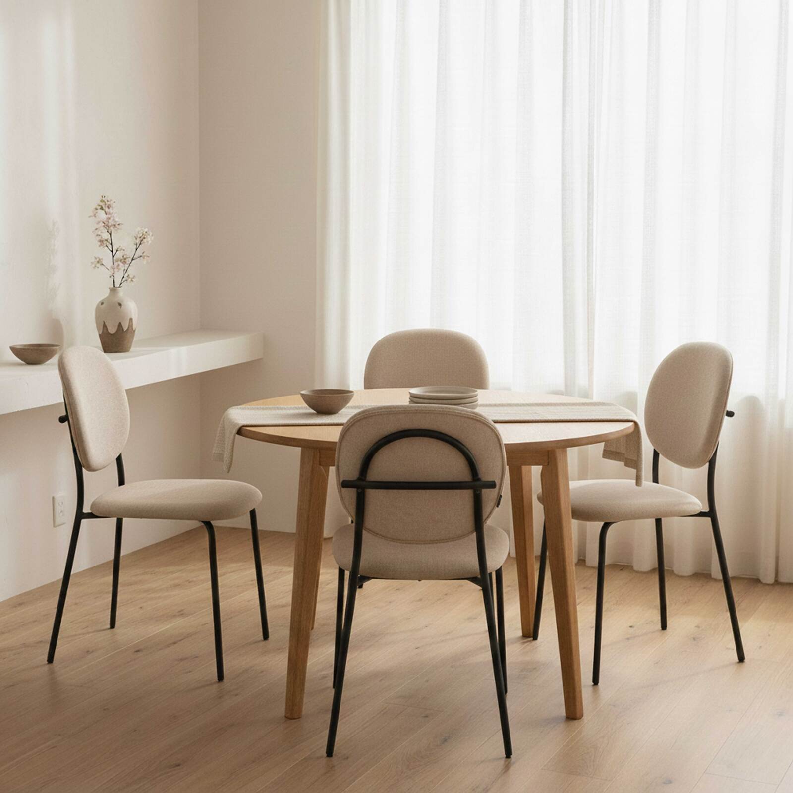 Stühle aus Stoff und Metall - 2er-Set