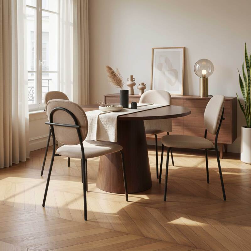 Esstisch rund, in Holzoptik für 4 Personen (2/8)