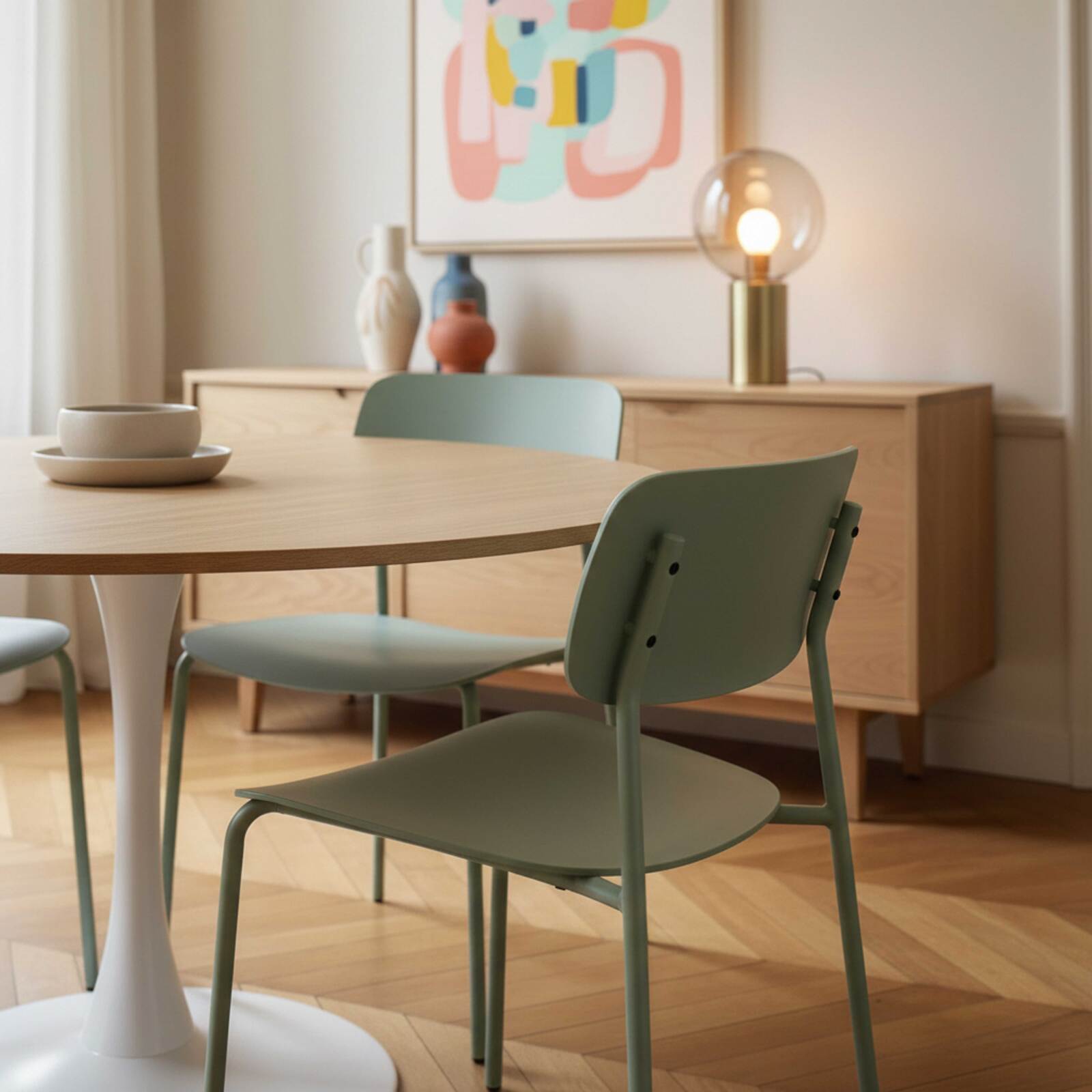 Stühle aus Kunststoff und Metall - 2er-Set