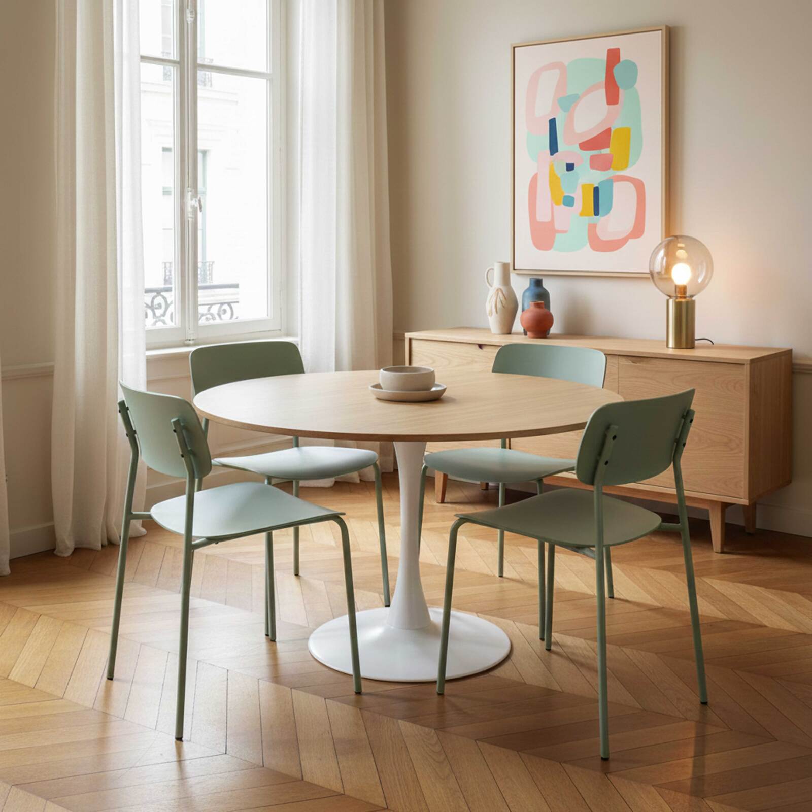 Stühle aus Kunststoff und Metall - 2er-Set