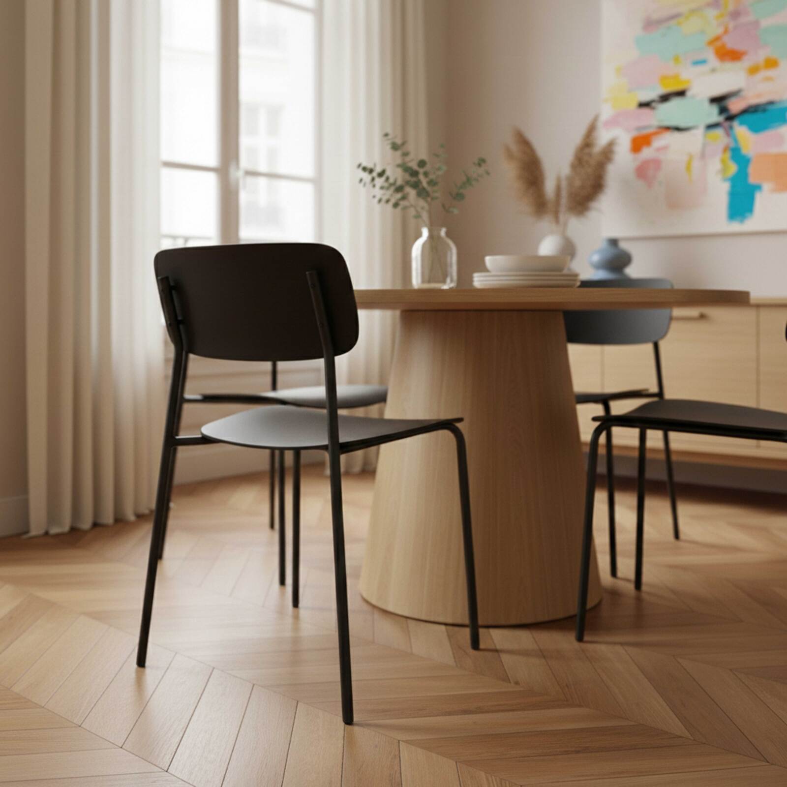 Stühle aus Kunststoff und Metall - 2er-Set