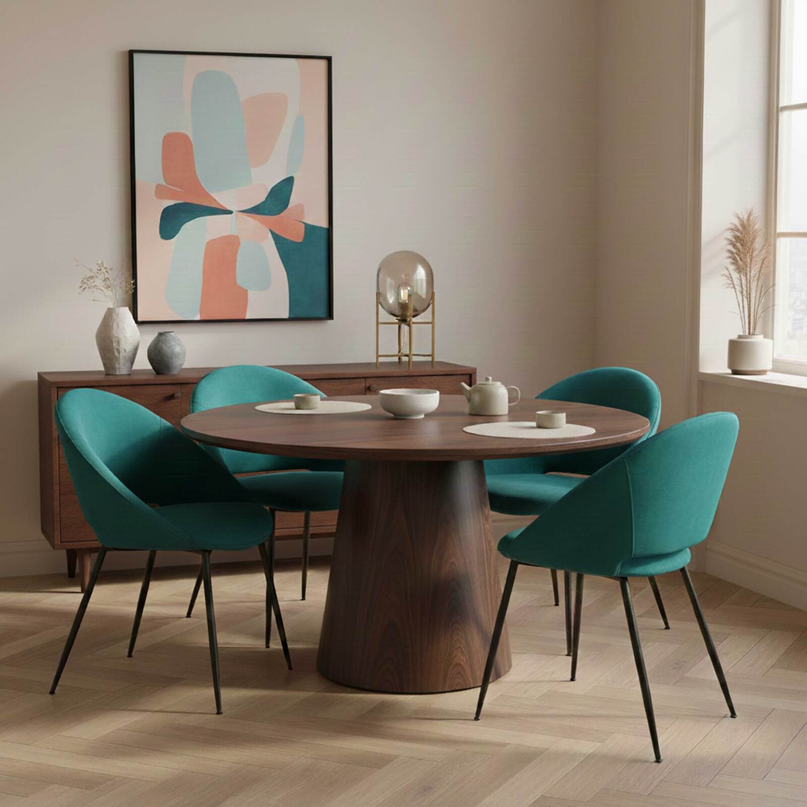 Stühle aus Samt und Metall - 2er-Set