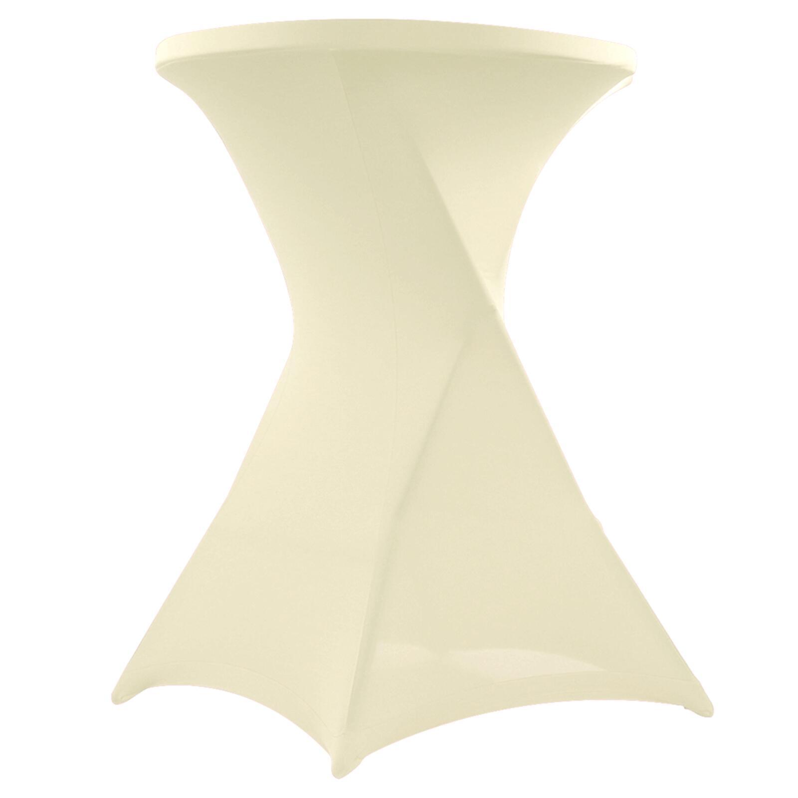 Klappbarer Stehtisch 80x110 cm mit elastischer Husse elfenbein