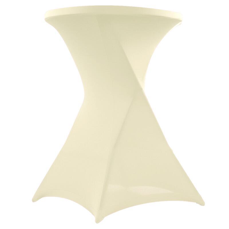 Klappbarer Stehtisch 80x110 cm mit elastischer Husse elfenbein