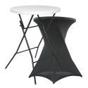 Klappbarer Stehtisch 80x110 mit elastischer Husse dunkelgrau