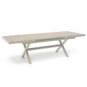 Ausziehbarer Gartentisch aus Aluminium und Keramik in Holzoptik 8 bis 12 Personen (200/260x100 cm) 