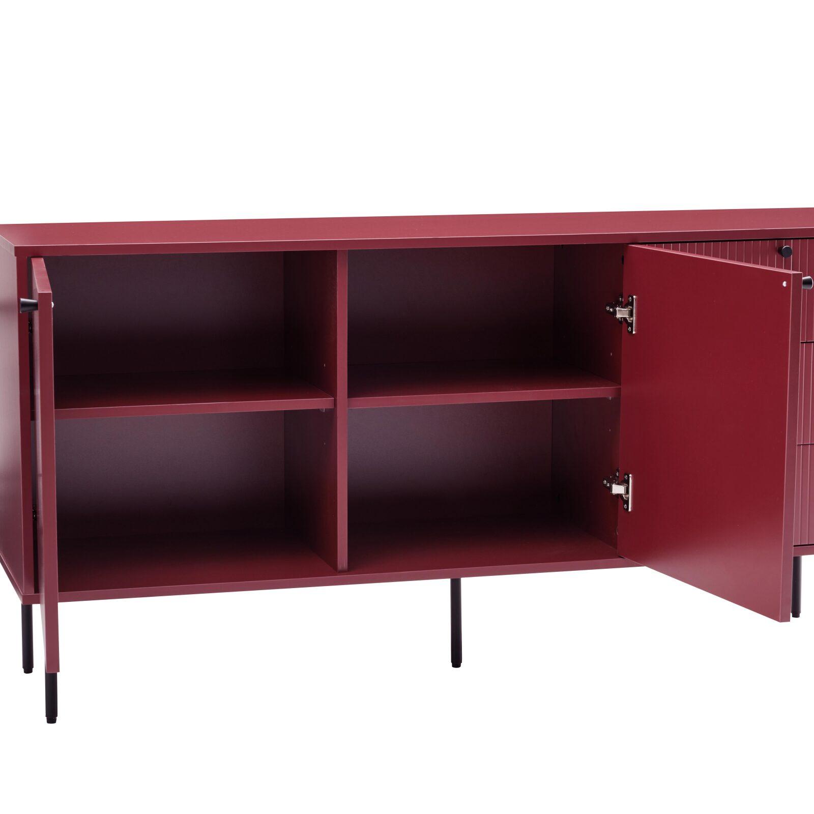 Sideboard 2 Türen, 3 Schubladen mit Lamellenoptik, 150 cm