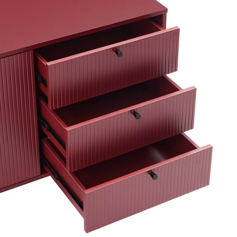 Sideboard 2 Türen, 3 Schubladen mit Lamellenoptik, 150 cm (6/7)