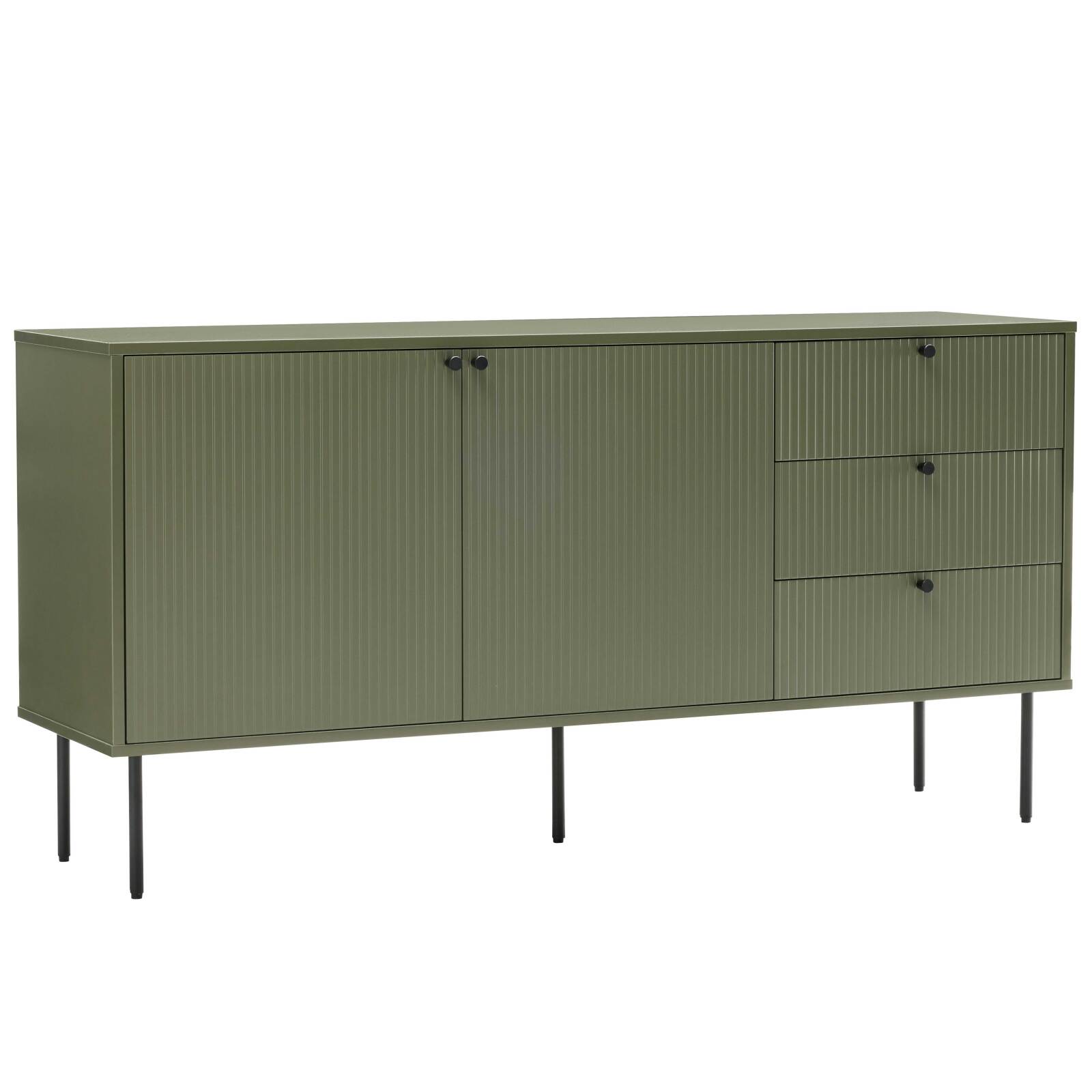 Sideboard 2 Türen, 3 Schubladen mit Lamellenoptik, 150 cm