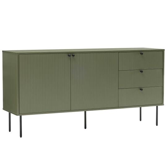 Sideboard 2 Türen, 3 Schubladen mit Lamellenoptik, 150 cm | Oviala