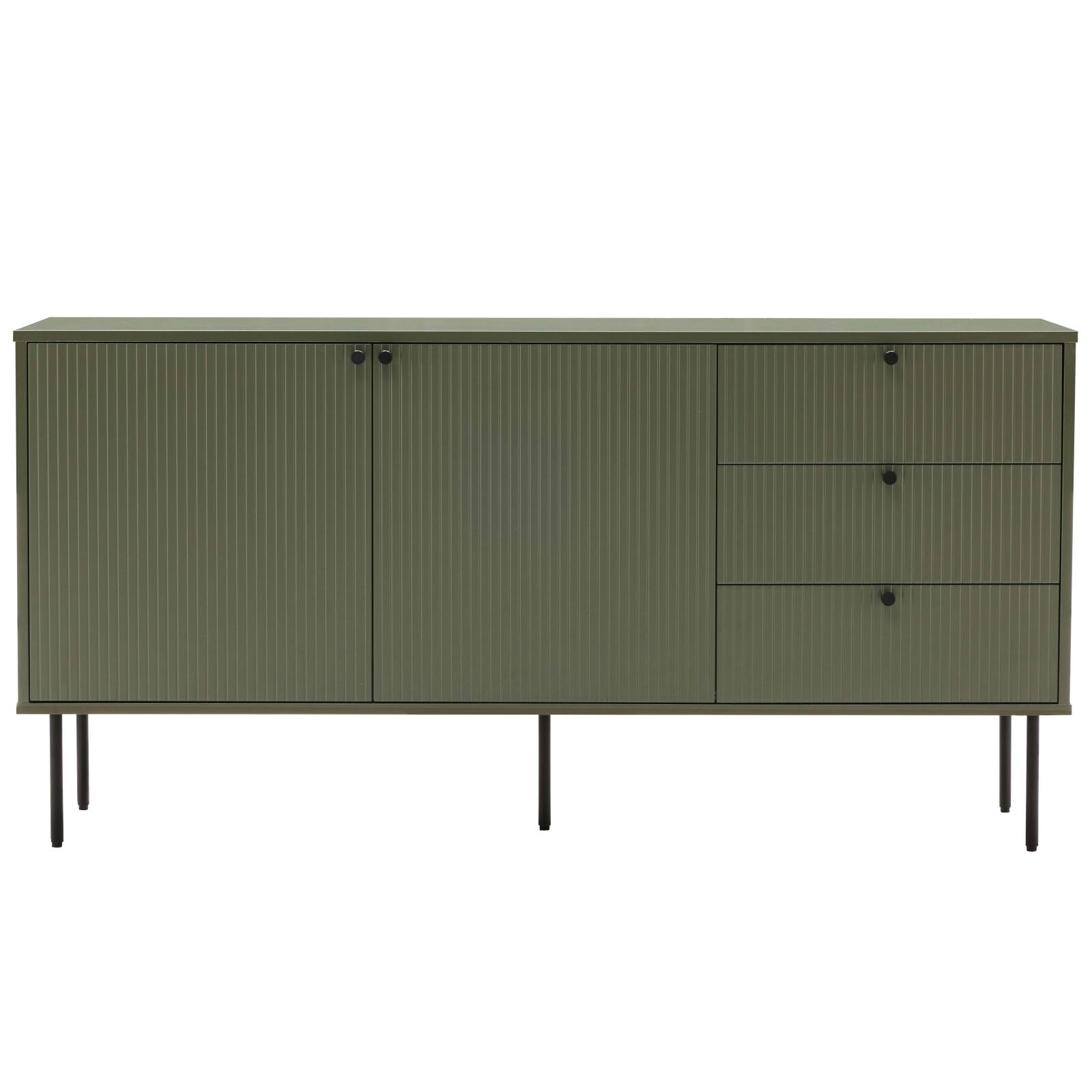 Sideboard 2 Türen, 3 Schubladen mit Lamellenoptik, 150 cm
