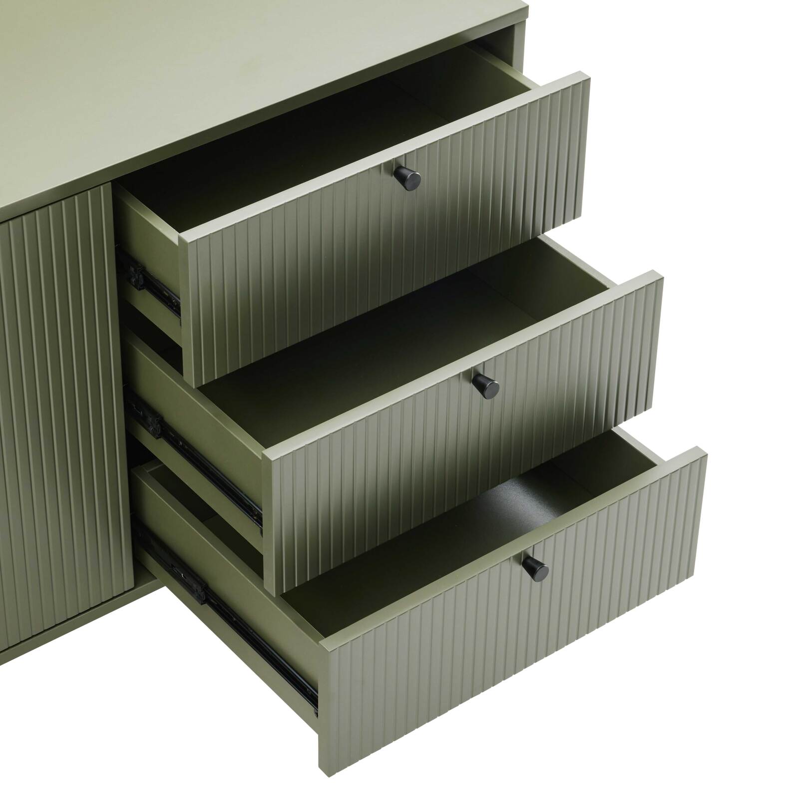 Sideboard 2 Türen, 3 Schubladen mit Lamellenoptik, 150 cm