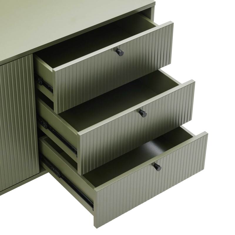 Sideboard 2 Türen, 3 Schubladen mit Lamellenoptik, 150 cm (6/7)