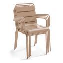 Quadratischer Tisch (70 x 70 x 72 cm) und 4 Stühle mit Armlehnen als Set