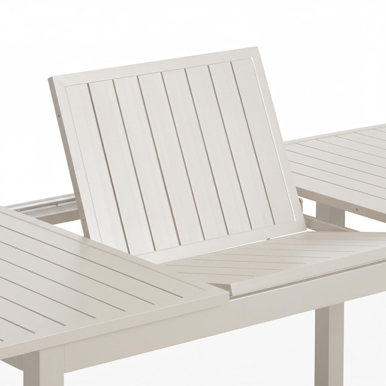 Ausziehbarer Gartentisch aus Aluminium 8 bis 10 Personen 174/238x100 cm