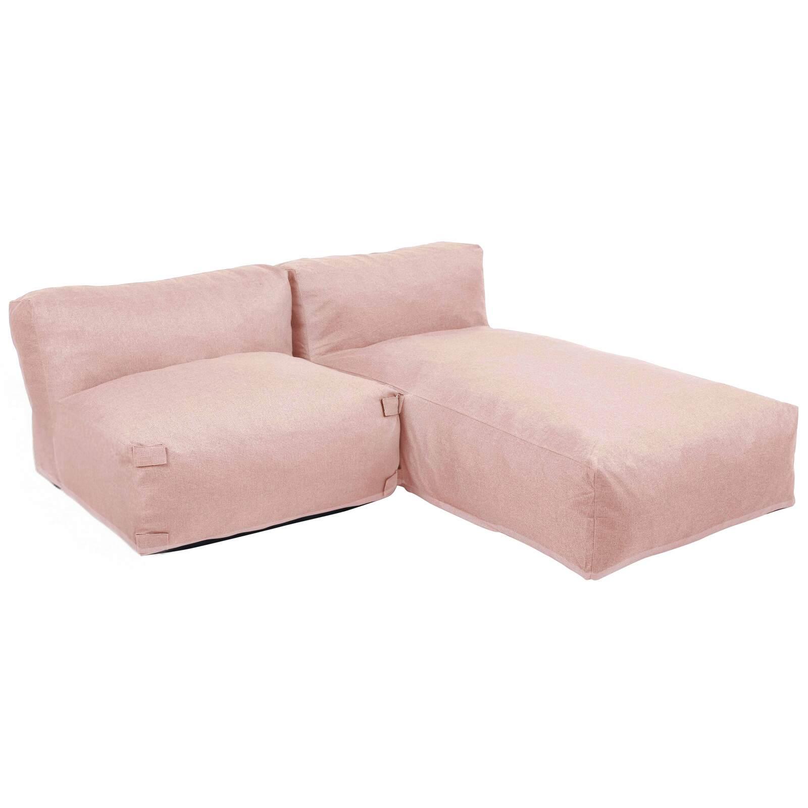 Modulare Gartenmöbel für 2 Personen bestehend aus 1 Sessel und 1 Chaiselongue
