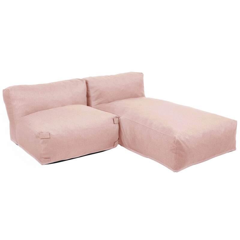 Modulare Gartenmöbel für 2 Personen bestehend aus 1 Sessel und 1 Chaiselongue