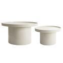 Satztische runde, in Lackoptik, Ø 70 und Ø 50 cm, Retro-Stil - 2er-Set