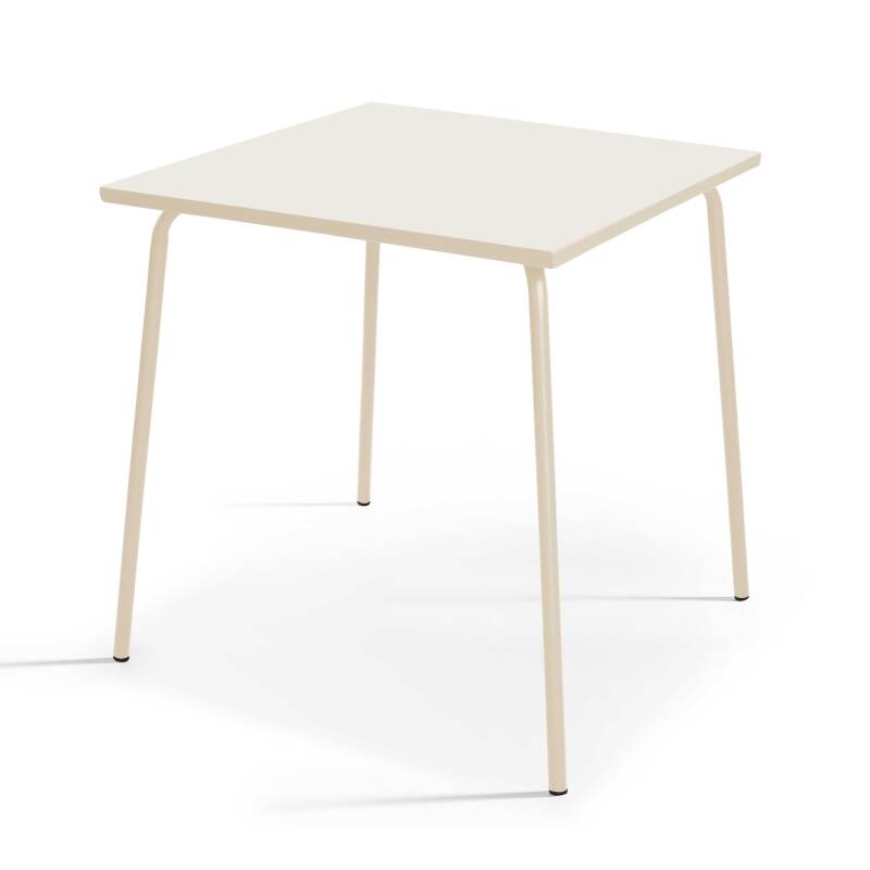 Quadratischer Tisch (70 x 70 x 72 cm) und 4 Stühle mit Armlehnen als Set 
