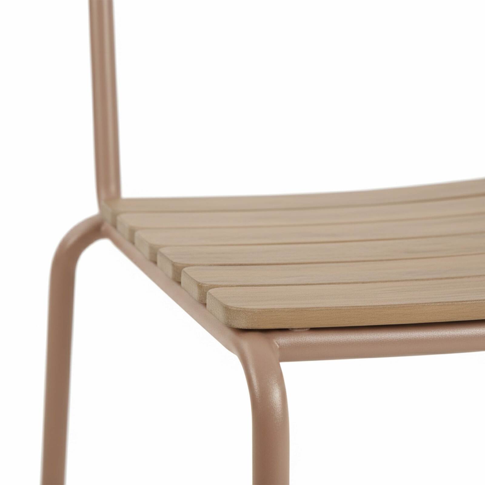 Gartentisch Holzoptik aus Metall und Polywood, 180x90 cm, und 8 Stühle