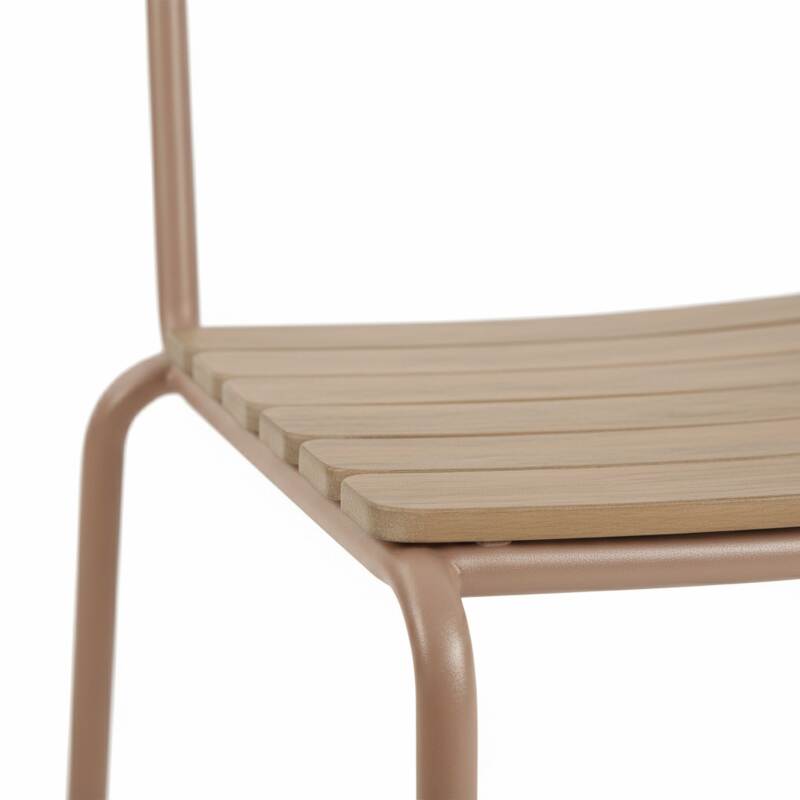 Gartentisch Holzoptik aus Metall und Polywood, 180x90 cm, und 8 Stühle (5/6)