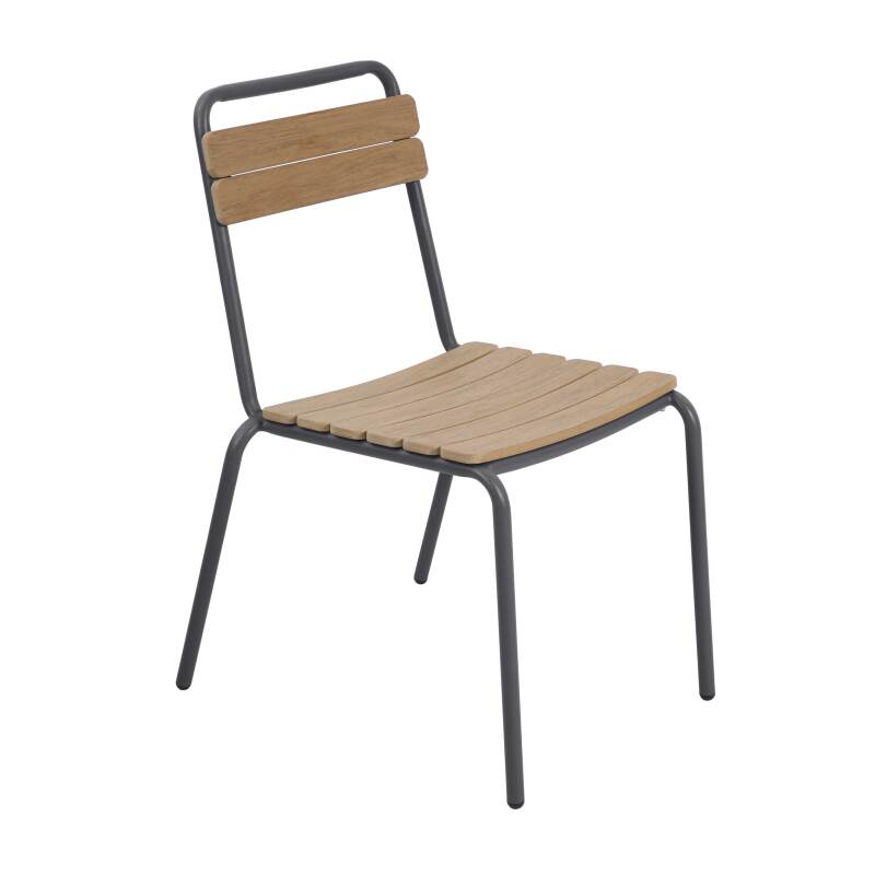 Gartentisch Holzoptik aus Metall und Polywood, 180x90 cm, und 8 Stühle (4/8)