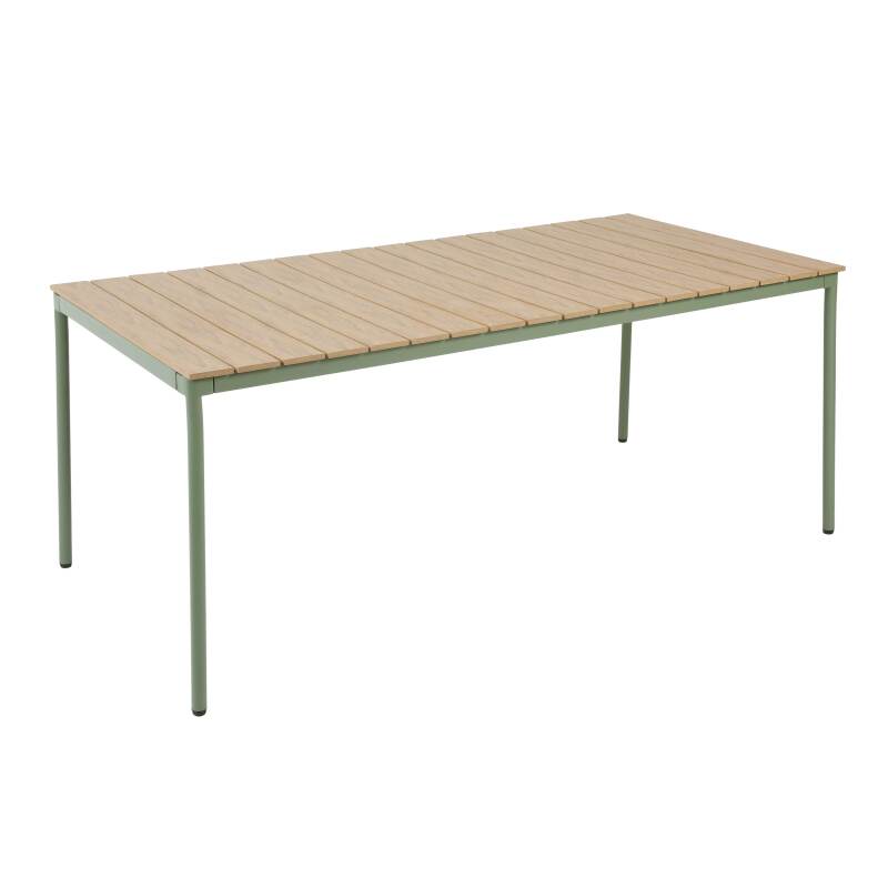 Gartentisch Holzoptik aus Metall und Polywood, 180x90 cm, und 8 Stühle (2/6)