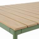 Gartentisch Holzoptik aus Metall und Polywood, 180x90 cm, und 8 Stühle
