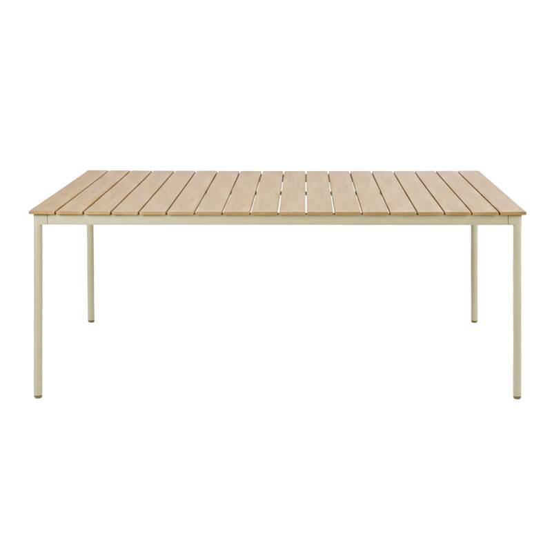 Gartentisch Holzoptik aus Metall und Polywood, 8 Personen, 180x90 cm (3/5)