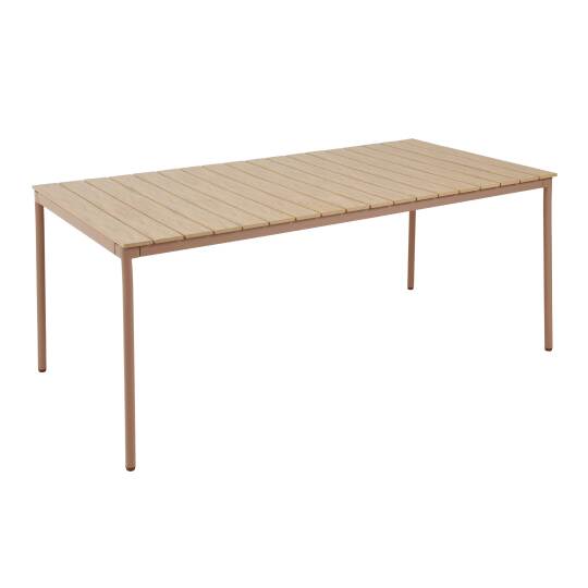 Gartentisch Holzoptik aus Metall und Polywood, 8 Personen, 180x90 cm | Oviala