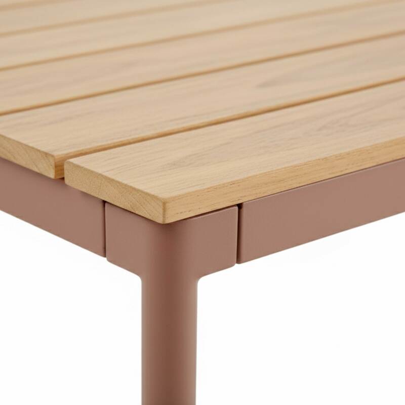 Gartentisch Holzoptik aus Metall und Polywood, 8 Personen, 180x90 cm (2/5)