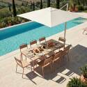Gartentisch Holzoptik aus Metall und Polywood, 8 Personen, 180x90 cm