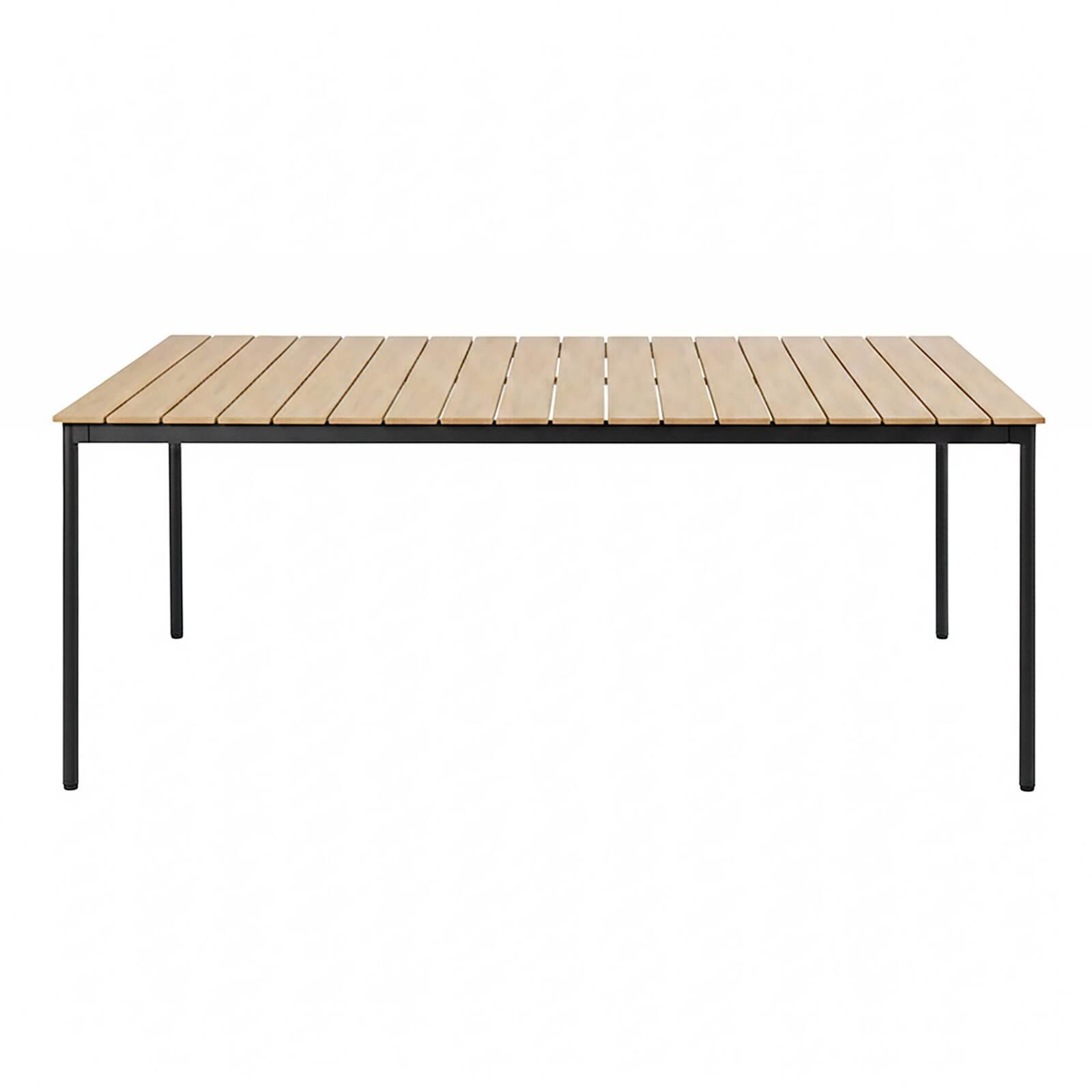 Gartentisch Holzoptik aus Metall und Polywood, 8 Personen, 180x90 cm