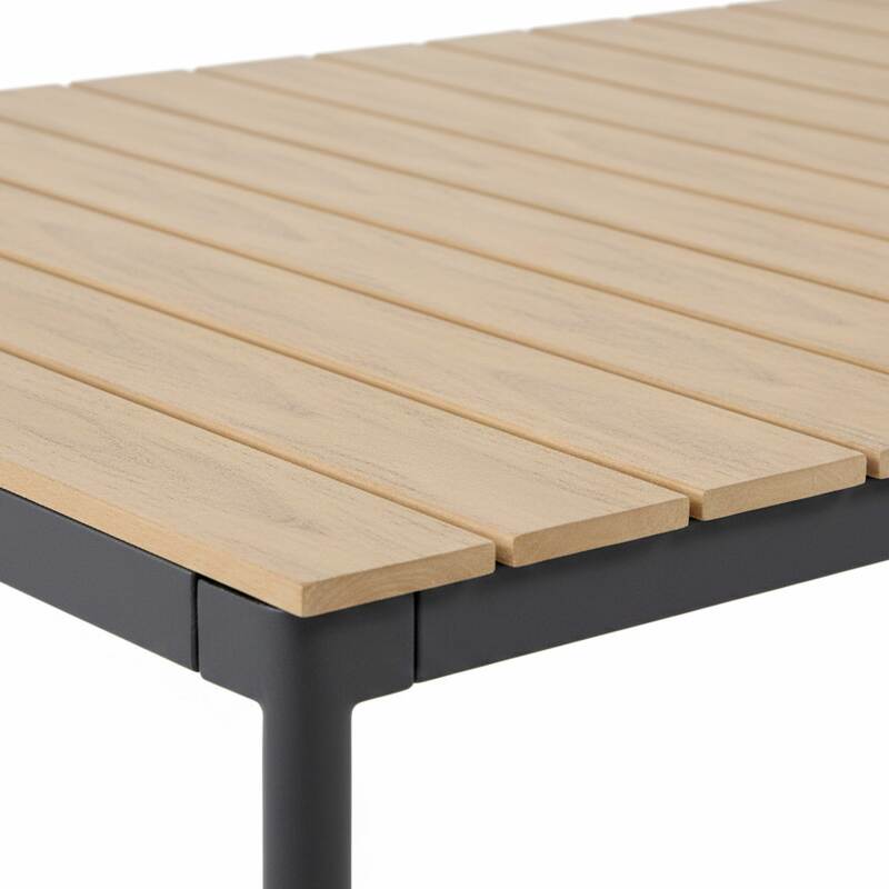 Gartentisch Holzoptik aus Metall und Polywood, 8 Personen, 180x90 cm (3/6)