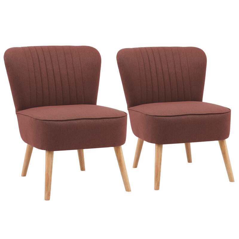 Krötensessel aus Stoff und Holz - 2er-Set