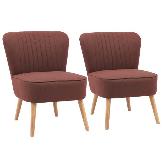 Krötensessel aus Stoff und Holz - 2er-Set