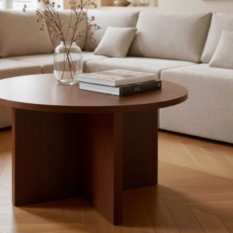 Couchtisch rund, in Holzoptik, Ø80 x 45 cm (2/6)