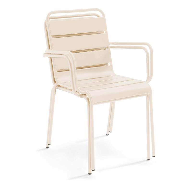 Quadratischer Tisch (70 x 70 x 72 cm) und 4 Stühle mit Armlehnen als Set  (5/6)