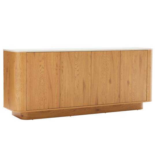 Sideboard in Holzoptik, 4 Türen, 180 cm, skandinavischer Stil | Oviala