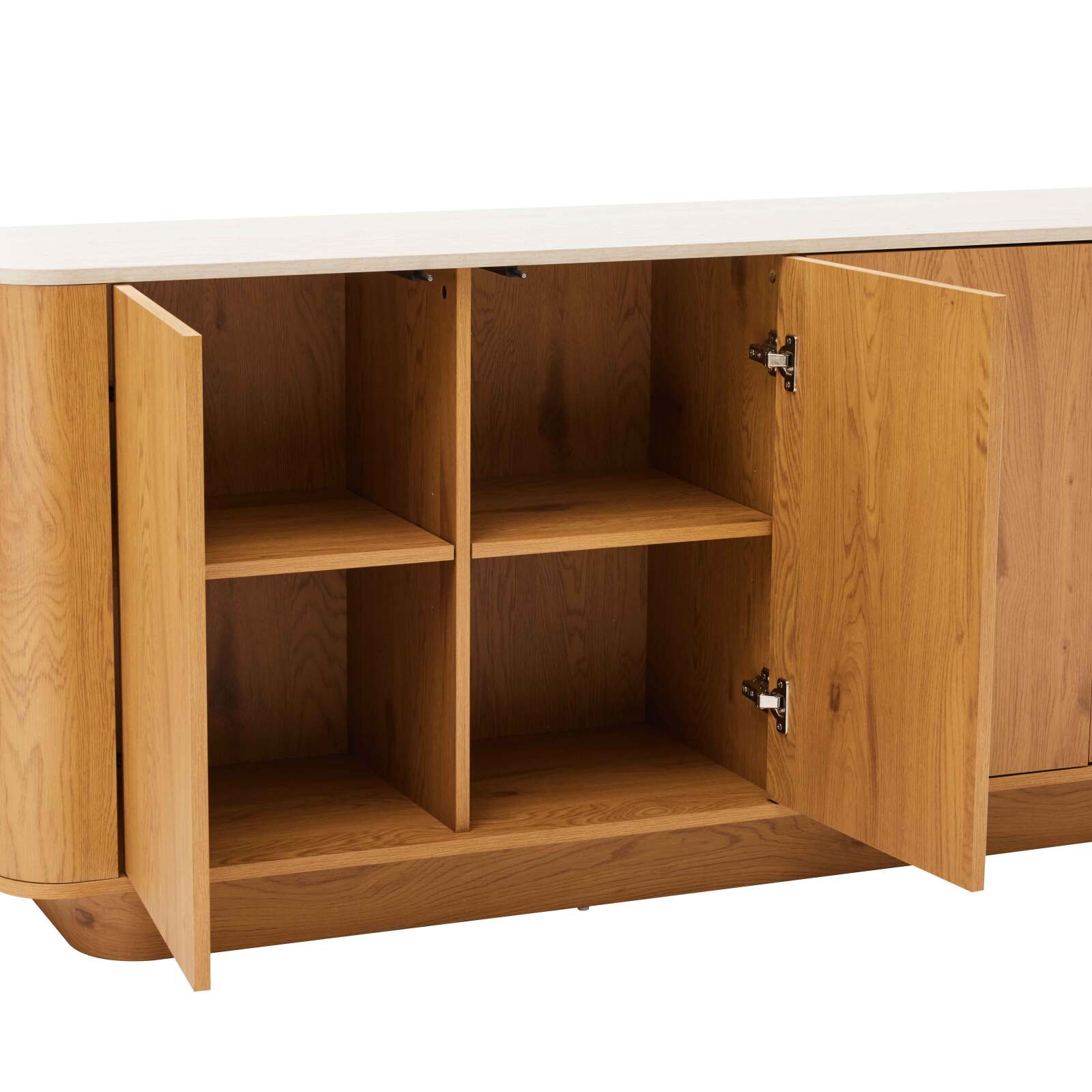 Sideboard in Holzoptik FSC®, 4 Türen, 180 cm, skandinavischer Stil