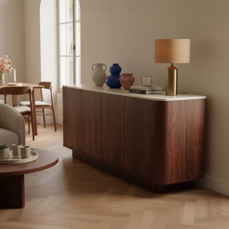 Sideboard in Holzoptik FSC®, 4 Türen, 180 cm, skandinavischer Stil - Lifestyle