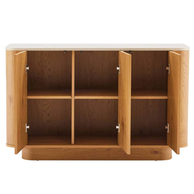 Sideboard in Holzoptik FSC®, 3 Türen, 120 cm, skandinavischer Stil (3/7)