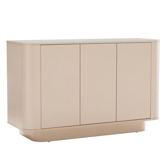 Sideboard FSC® 3 Türen, 120 cm, Tablett in Travertin-Optik | Oviala