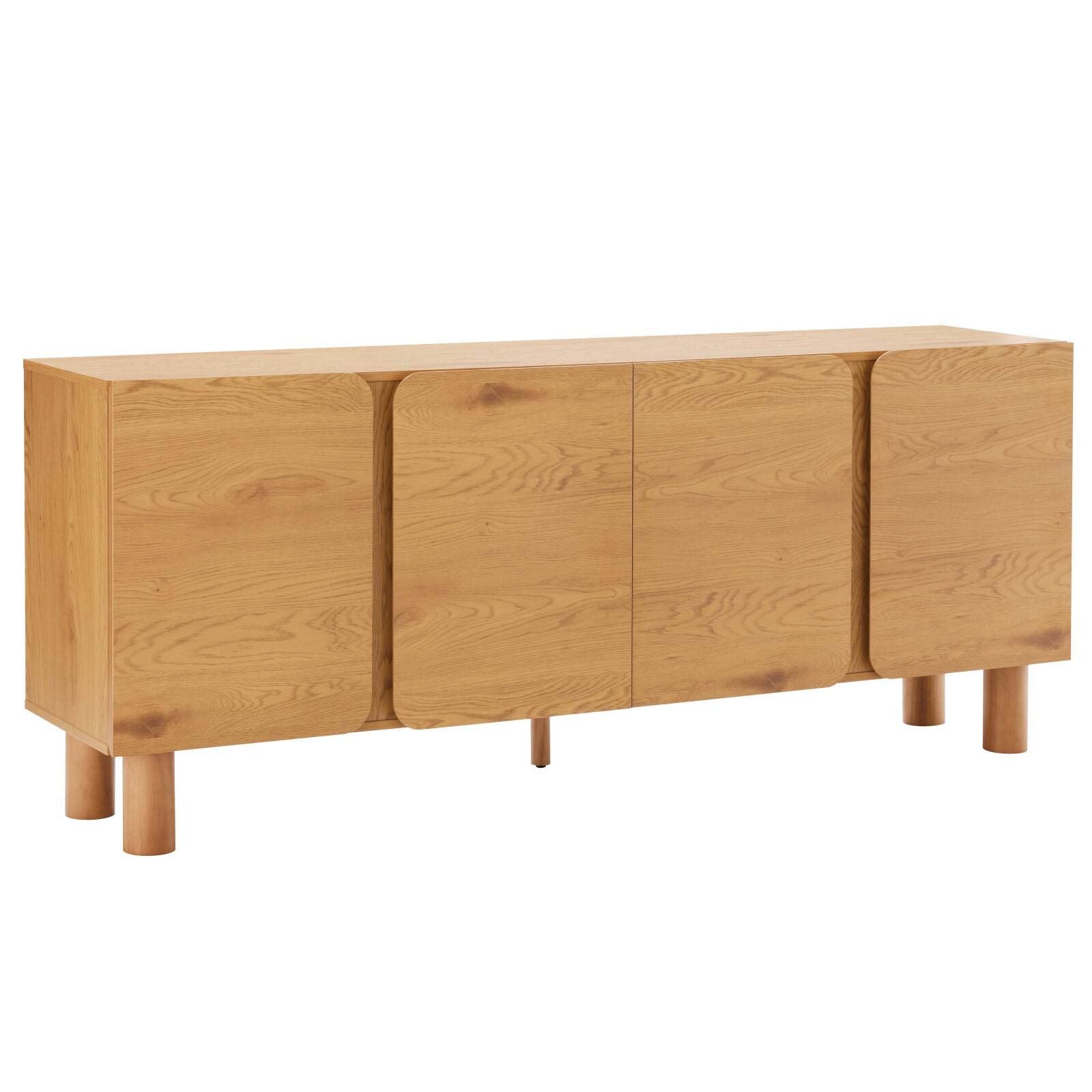 Sideboard in Holzoptik FSC®, 4 Türen, 180 cm, skandinavischer Stil