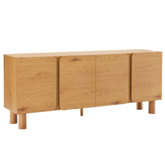 Sideboard in Holzoptik FSC®, 4 Türen, 180 cm, skandinavischer Stil | Oviala