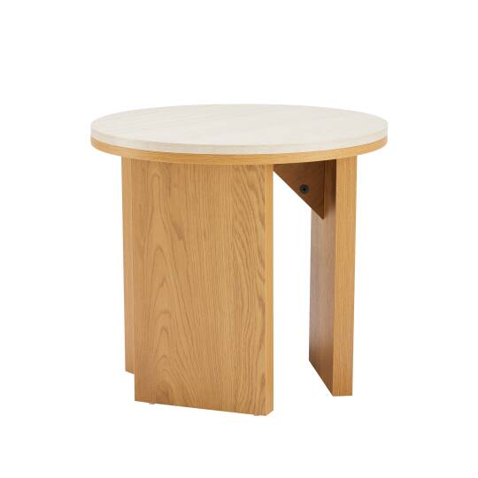 Couchtisch rund, in Holzoptik, Ø 50 cm | Oviala