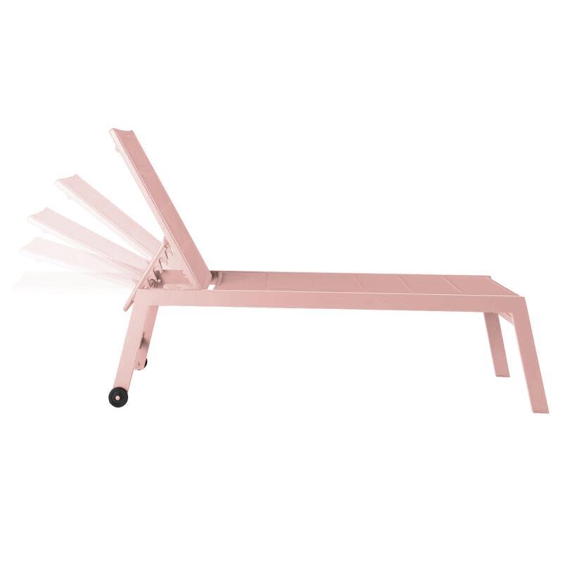 Sonnenliegen aus Aluminium und Textilene 5-fach verstellbar mit Rollen - 2er-Set (3/6)