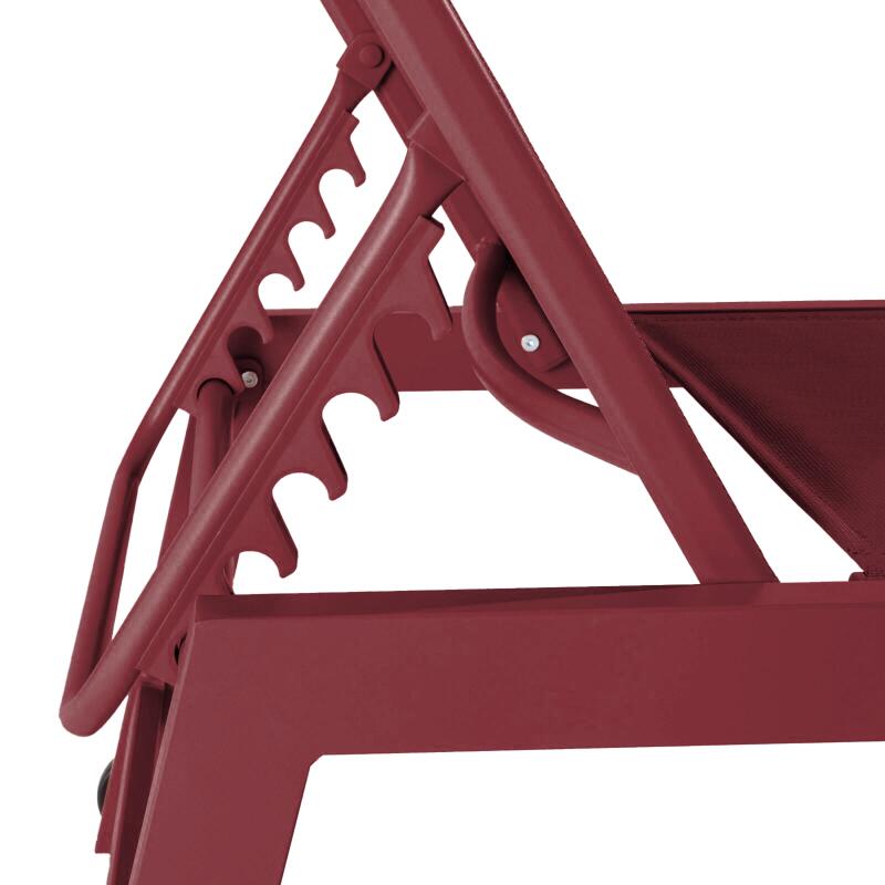 Sonnenliegen aus Aluminium und Textilene 5-fach verstellbar mit Rollen - 2er-Set (5/6)