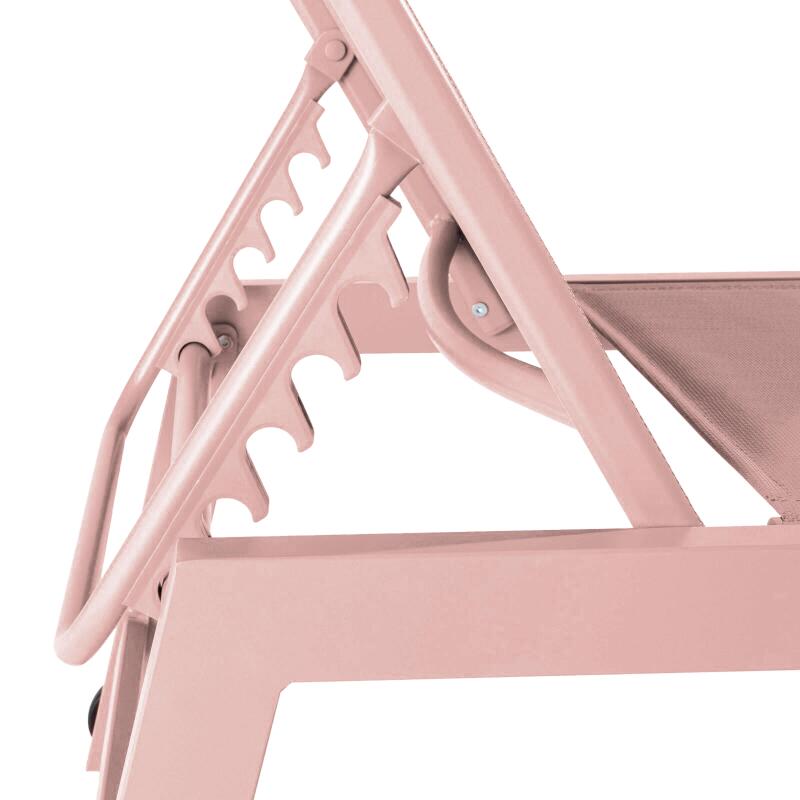 Sonnenliegen aus Aluminium und Textilene 5-fach verstellbar mit Rollen - 2er-Set (5/6)