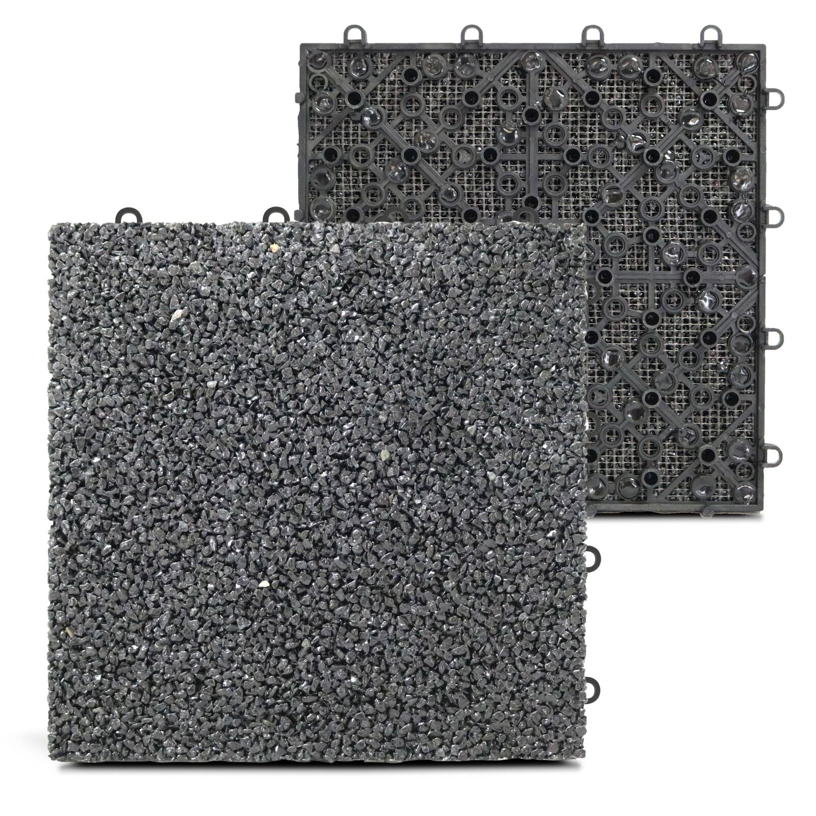 Set von Steckplatten für Terrassen aus Kies (30 x 30 x 2,5 cm)